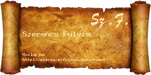 Szerencs Fulvia névjegykártya